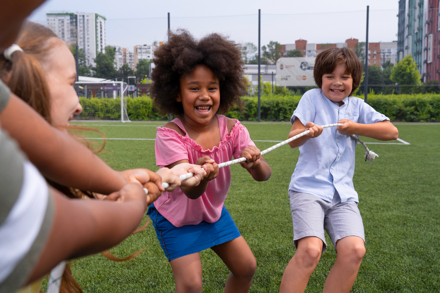 Children playing together outdoors